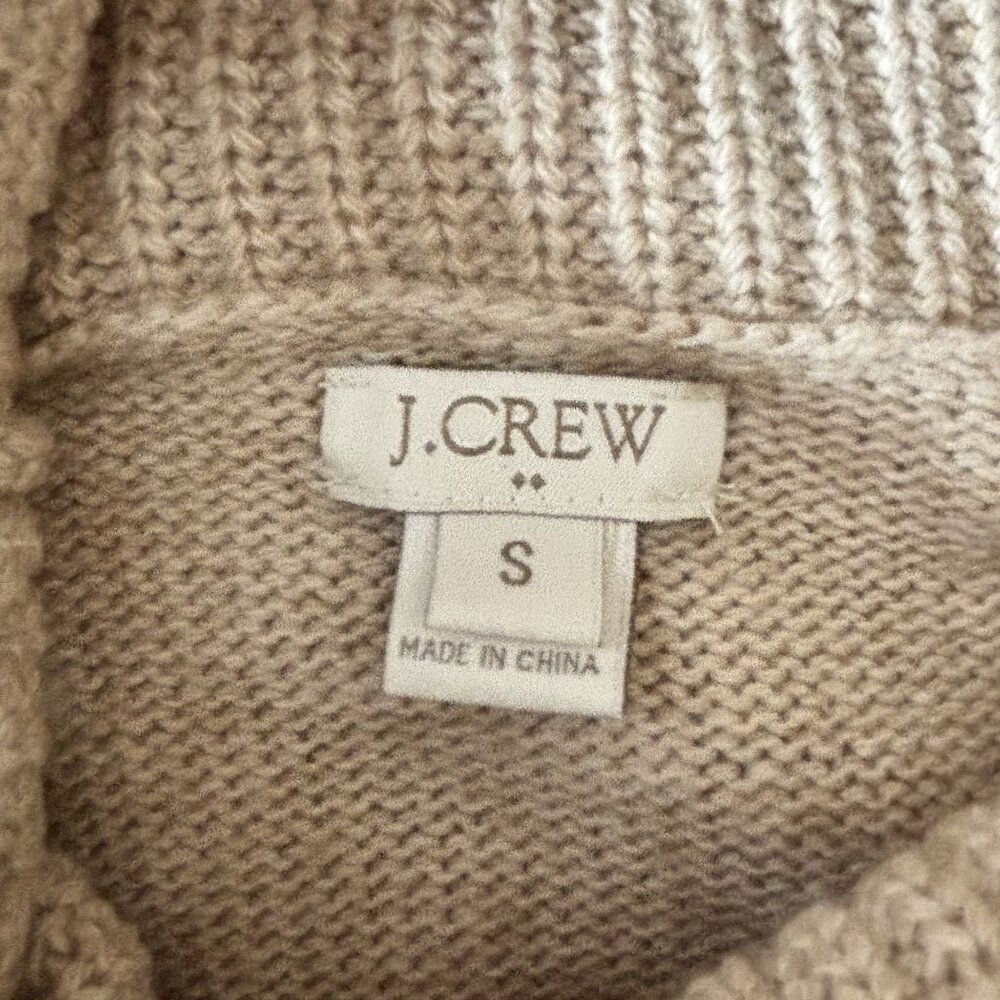 J. Crew casual Womens Small Cozy Beige Wool Blend Turtleneck Sweater classic - Picture 8 of 10